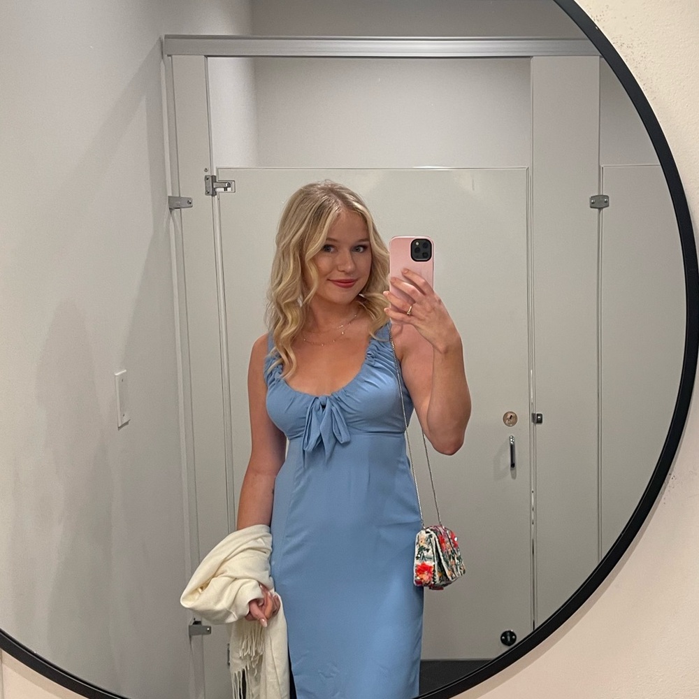 Abercrombie and Fitch Cinched Neck Slip Midi Dress - Picture 3 of 6